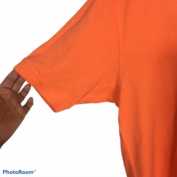 Izod Polo Mens Color Block Orange White Shirt-S - Picture 4 of 8